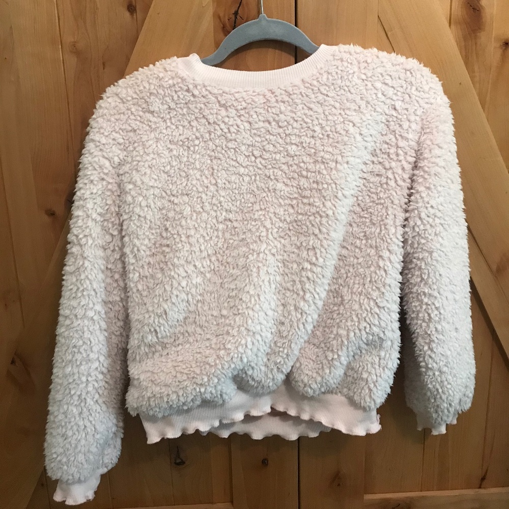 Fluffy pink sweater